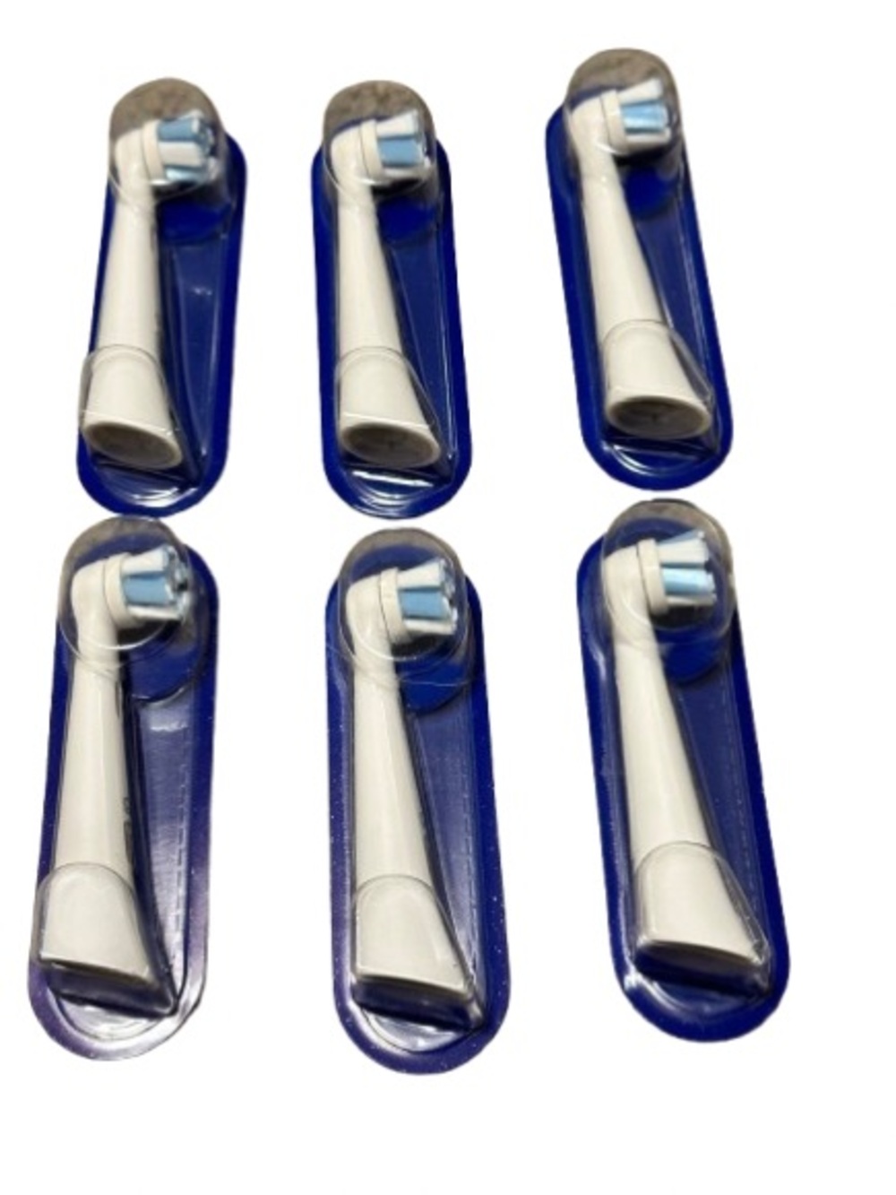 Replacement Electric Brush Heads - White & Blue (6 Pack)